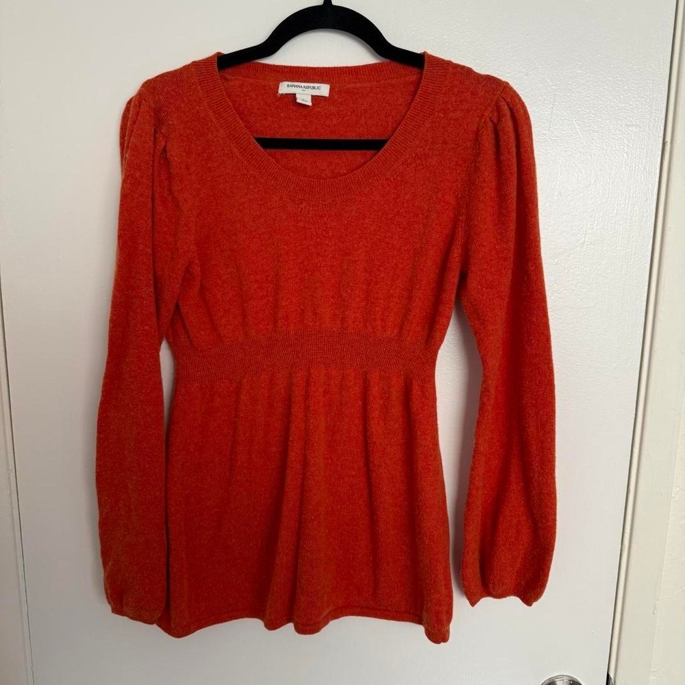 Banana Republic Orange Crewneck Tunic Sweater Womens Large